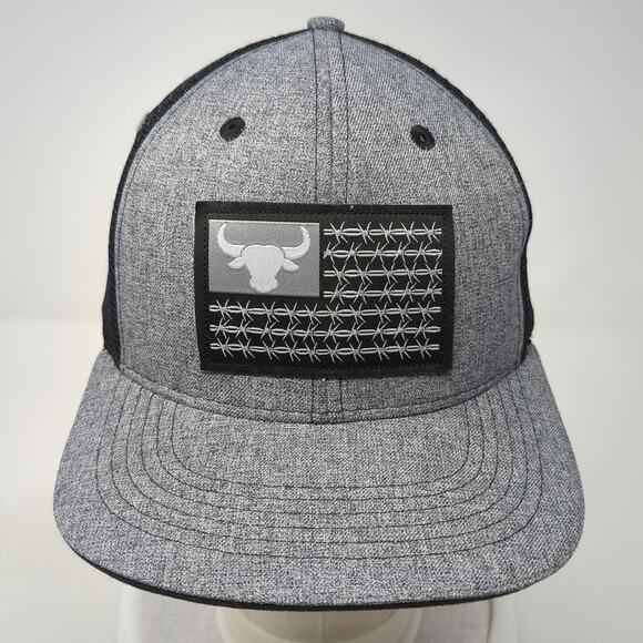 Flag Patch Snapback Trucker Hat Gray OS Adjustable Mesh Back Arcadian Outfitters - Picture 2 of 10